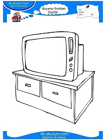 Çocuklar İçin Tv Boyama Sayfaları 